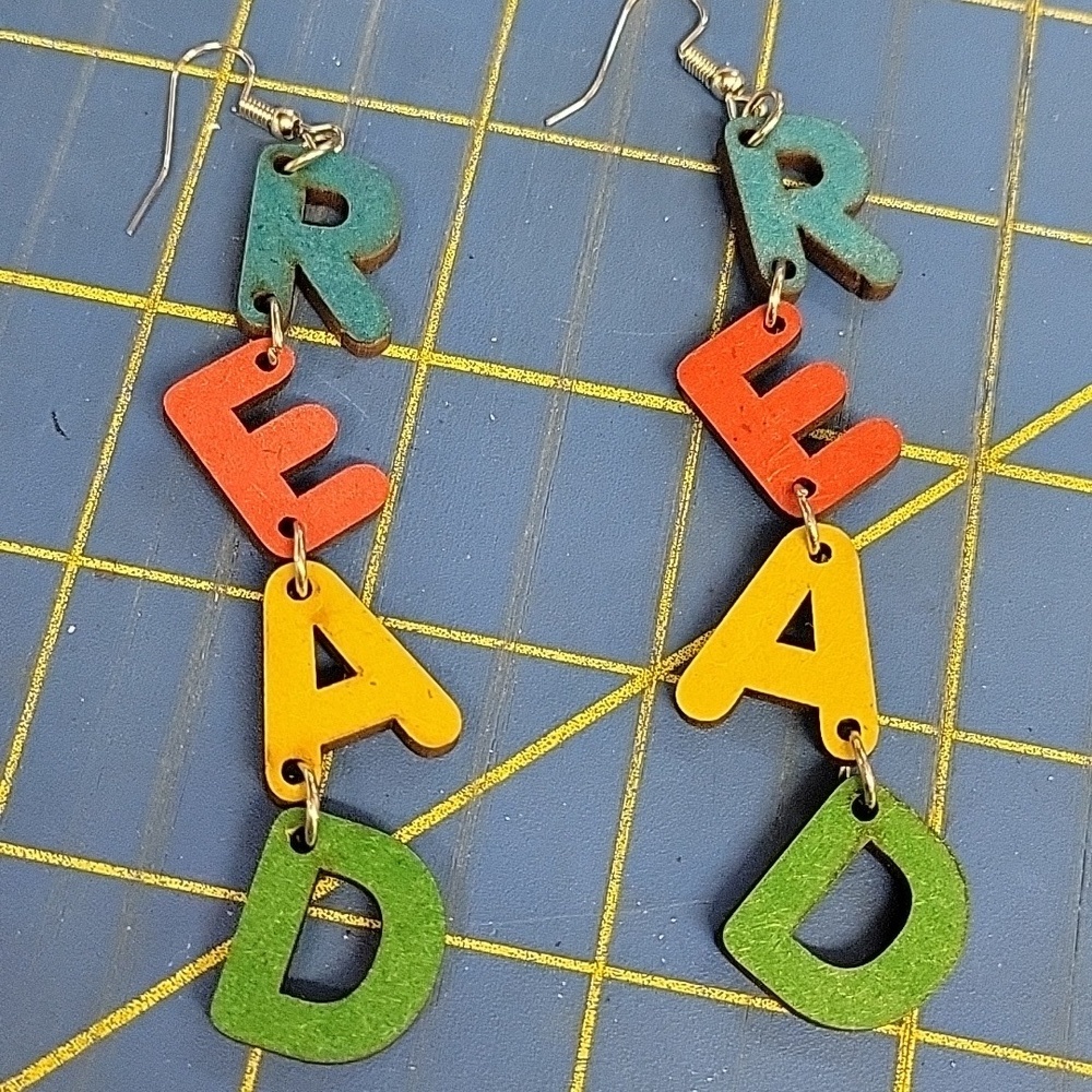 READ Wood Earrings School Teacher